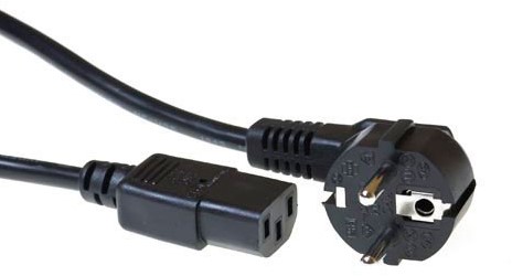 ACT AK5146 electriciteitssnoer Zwart 1 m CEE7/7 C13 stekker