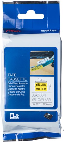 Brother FLE6511 labelprinter-tape Zwart op geel-3