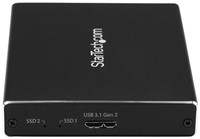 StarTech.com Dubbele sleuf schijfbehuizing voor M.2 NGFF SATA SSDs USB 3.1 (10Gbps) RAID-2