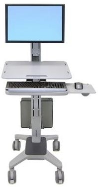 Ergotron WorkFit C-Mod, Single Display Sit-Stand Workstation 68,6 cm (27") Grijs Vloer