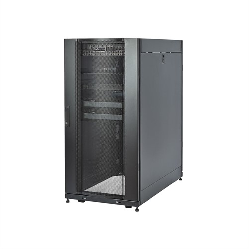 StarTech.com 4 Post 25U Netwerkkast, Vergrendelbare 19" Patchkast voor Computer / AV / IT / Data Apparatuur, Server Rack voor Bureau/Thuis met Wielen & Verstelbare Montagerails-2