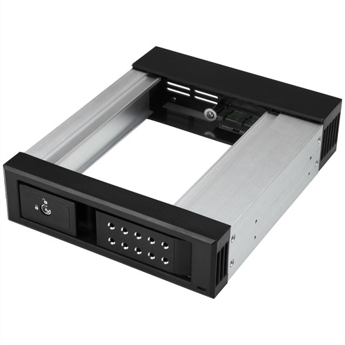 StarTech.com 5.25" naar 3.5" Harde Schijf Hot Swap Bay - Zonder tray - Voor 3.5" SATA/SAS schijven - Aluminium - SAS/ SATA Backplane