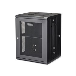 StarTech.com 15U 19" Wandmonteerbaar Netwerk Cabinet, Diepte 40cm (16"), Afsluitbaar IT Rack voor Netwerk Switch/Apparatuur, Geventileerd Data Rack met Schap & Zijpanelen, Voorgemonteerd