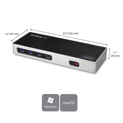 StarTech.com Hybride dual 4K USB-C docking station - met 6x USB 3.0 poorten - USB-A compatibel-2