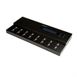 StarTech.com Standalone 1 naar 15 USB Thumb Drive Cloner en Wisser, Multiple USB Flash Drive Kloner, System/File/Whole-Drive Copy aan 1.5 GB/min, Single en 3-Pass Erase, LCD Display