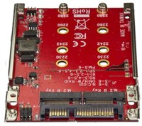 StarTech.com Dubbel sleufs M.2 schijf naar SATA adapter voor 2.5" drive bay RAID-2