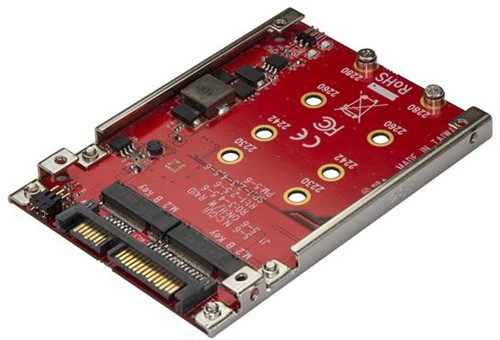 StarTech.com Dubbel sleufs M.2 schijf naar SATA adapter voor 2.5" drive bay RAID