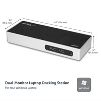StarTech.com USB 3.0 Docking Station - Dual Monitor Laptop Docking Station met HDMI & DVI/VGA Video - 6-port USB 3.1 Gen 1 5Gbps Hub, GbE, Audio - Universeel USB Type-A Dock - Windows & Mac-3