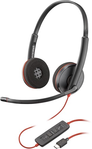 POLY Blackwire 3220 stereo USB-C-headset + USB-C/A-adapter (bulk)