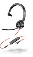 HP Blackwire 3315 Monaural USB-C Headset + 3,5 mm plug + USB-C/A adapter