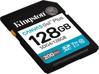 Kingston Technology 128GB SDXC Canvas Go Plus Gen4 200MB/s C10 UHS-I U3 V30-2