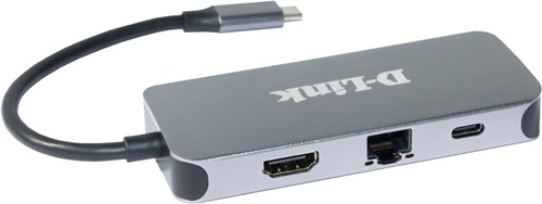 D-Link 6-in-1 USB-C Hub met HDMI/Gigabit Ethernet/Stroomvoorziening DUB-2335-2