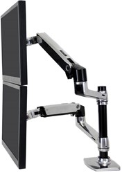 Ergotron LX Series Dual Stacking Arm 61 cm (24") Zilver Bureau