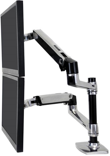 Ergotron LX Series Dual Stacking Arm 61 cm (24") Zilver Bureau