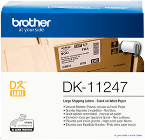 Brother DK-11247 labelprinter-tape Zwart op wit