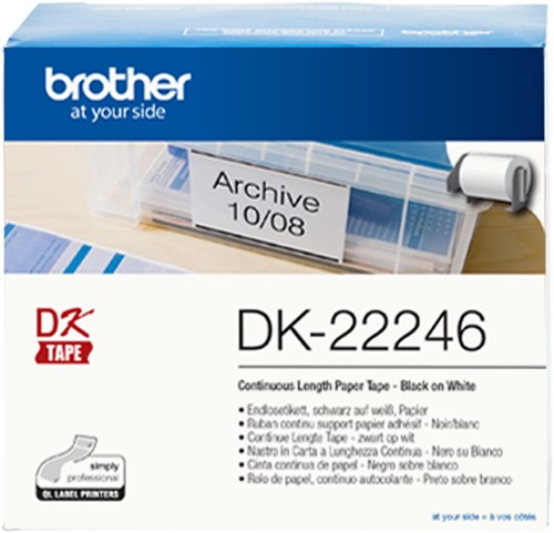 Brother DK-22246 labelprinter-tape Zwart op wit