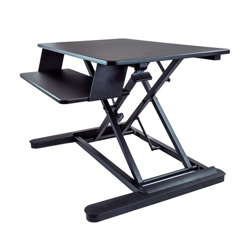 StarTech.com Zit Sta Bureau Converter met Toetsenbordlade, In Hoogte Verstelbaar Ergonomisch Ruim Bureau/Bureaublad (88 x 53cm), Geschikt voor 2 Monitors, Voorgemonteerd