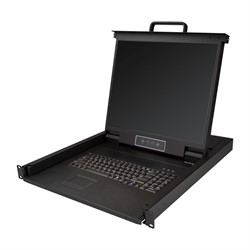 StarTech.com Single Port KVM Rack Console, KVM Switch met 19" LCD Scherm voor Server Rack, Universele 1U LCD KVM Lade met Kabels en Toebehoren, USB Ondersteuning, 50000 MTBF, QWERTY Keyboard