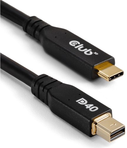 CLUB3D CAC-1561 DisplayPort kabel 2 m Mini DisplayPort USB Type-C Zwart