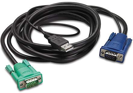 APC AP5822 toetsenbord-video-muis (kvm) kabel Zwart 3,66 m