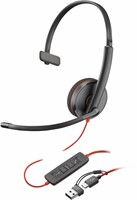 POLY Blackwire 3210 Monaural USB-C Headset + USB-C/A adapter-2