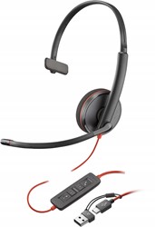POLY Blackwire 3210 mono USB-C-headset + USB-C/A-adapter (bulk)