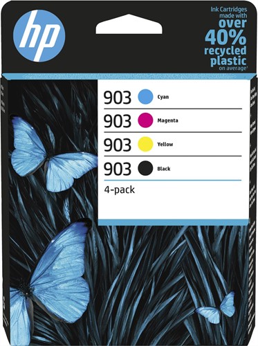 HP 903 4-pack originele inktcartridges, cyaan/magenta/geel