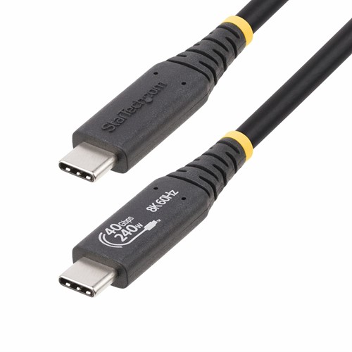 StarTech.com 50cm USB4 Kabel, USB-IF Gecertificeerde USB Type-C Kabel, 40Gbps, 240W Power Delivery PD 3.1 EPR, 8K 60Hz, USB-C Data/Laad Kabel, Compatibel met Thunderbolt/USB 3.2 Poorten