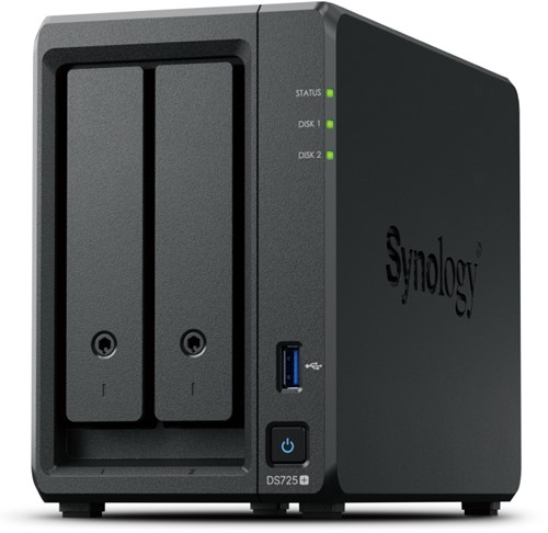 Synology DiskStation DS725+ data-opslag-server NAS Ryzen Embedded R1600 4 GB DDR4 0 TB Zwart