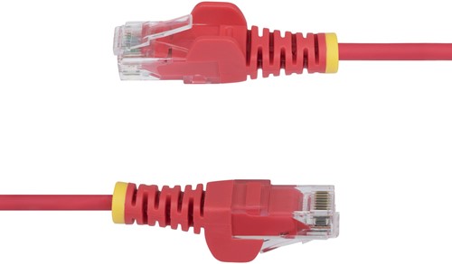 StarTech.com 1m Dunne CAT6 Ethernet Kabel, Rood, Snagless, 100W PoE, UTP, LSZH, 28AWG Pure Koperdraad, Slim RJ45 Netwerk Patchkabel met Trekontlasting, Fluke Getest-3