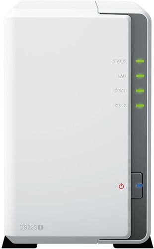 Synology DiskStation DS223J data-opslag-server NAS Desktop Realtek RTD1619B 1 GB DDR4 0 TB DiskStation Manager Wit
