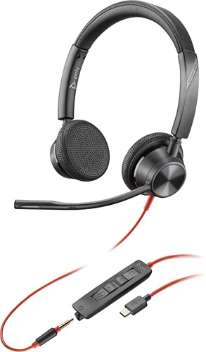 POLY Blackwire 3325 Stereo USB-C/A Headset + 3,5 mm plug + USB-C adapter