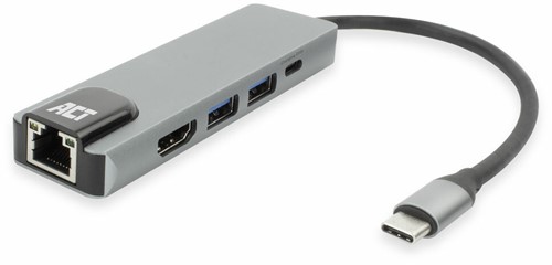 ACT AC7091 laptop dock & poortreplicator Bedraad USB 3.2 Gen 1 (3.1 Gen 1) Type-C Grijs