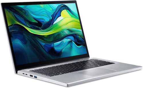 Acer Aspire Go Spin 14 AGSP14-31PT-37XH Intel Core 3 N355 Hybride (2-in-1) 35,6 cm (14") Touchscreen WUXGA 8 GB LPDDR5-SDRAM 128 GB eUFS Wi-Fi 6 (802.11ax) Windows 11 Home US International Zilver-2