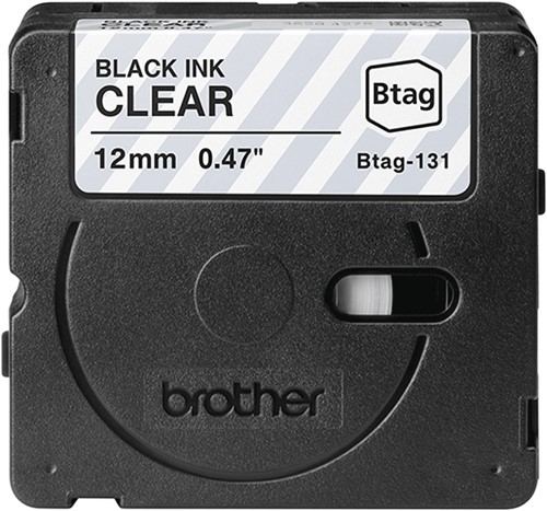 Brother BTAG-131 labelprinter-tape Zwart op zilver