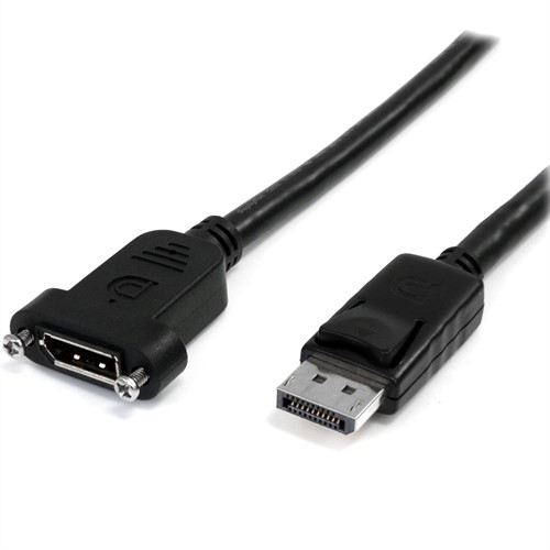StarTech.com 1m Panel Mount DisplayPort Kabel - 4K x 2K - DisplayPort 1.2 Verlengkabel Male to Female - DP Adapterkabel met DP Connector voor Paneelmontage - DP Extender Kabel