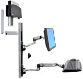 Ergotron LX Series LX Wall Mount System 68,6 cm (27") Zwart, Zilver Muur