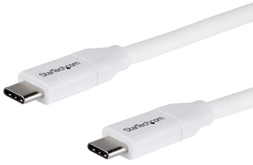 StarTech.com USB-C naar USB-C kabel met 5A/100W Power Delivery M/M wit 2 m USB 2.0 USB-IF certificatie