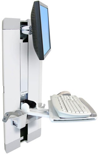 Ergotron StyleView Vertical Lift, Patient Room 61 cm (24") Wit Muur