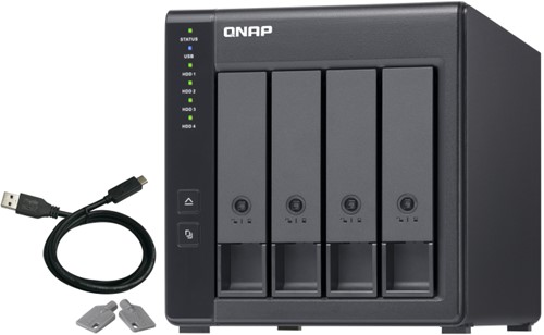 QNAP TR-004 behuizing voor opslagstations HDD-/SSD-behuizing Zwart 2.5/3.5"