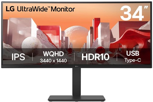 LG 34BA75QE-B computer monitor 86,4 cm (34") 3440 x 1440 Pixels Wide Quad HD LCD Zwart