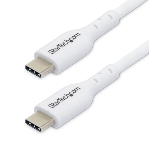 StarTech.com 3m USB-C Laadkabel, Wit, USB C Kabel, USB 2.0 Type-C Laptop Oplaadkabel, 60W 3A Power Delivery, TPE Mantel, USB-C Data Transfer Kabel, M/M
