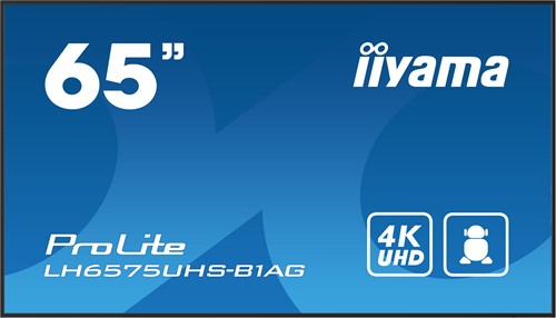 iiyama ProLite Digitale signage flatscreen 163,8 cm (64.5") LCD Wifi 500 cd/m² 4K Ultra HD Zwart Type processor Android 11 24/7