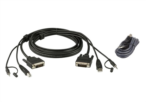 ATEN 3M USB DVI-D Dubbelvoudige Link Veilige KVM Kabelpakket