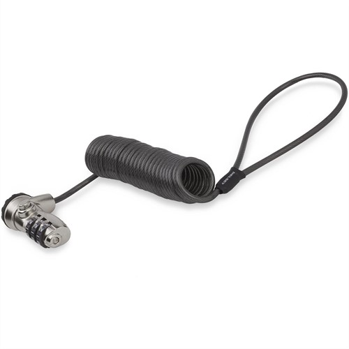 StarTech.com LTLOCK3DCOIL kabelslot Zwart, Roestvrijstaal 1,8 m-3