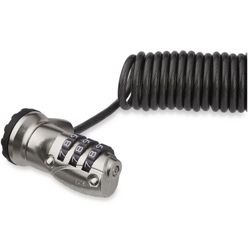 StarTech.com LTLOCK3DCOIL kabelslot Zwart, Roestvrijstaal 1,8 m