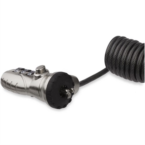 StarTech.com LTLOCK3DCOIL kabelslot Zwart, Roestvrijstaal 1,8 m-2