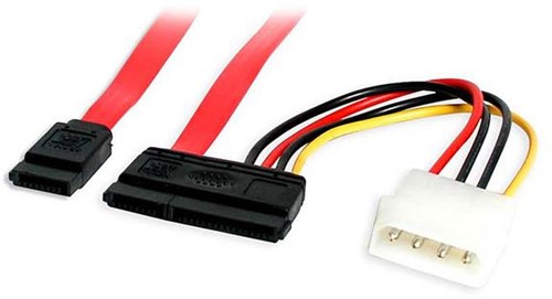 StarTech.com SATA18POW SATA-kabel 0,457 m SATA 7-pin + Molex (4-pin) Rood