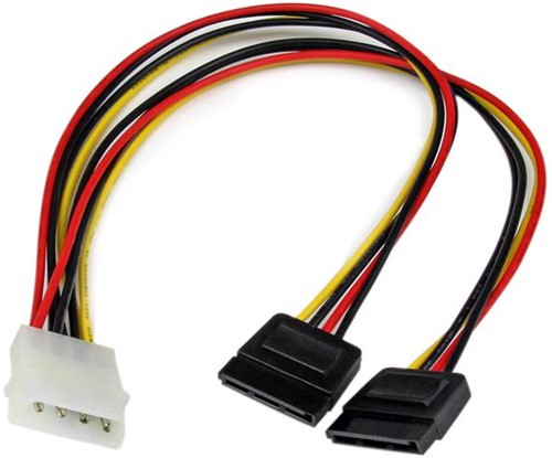 StarTech.com 30 cm LP4 naar 2x SATA Voedingskabel Y-adapter