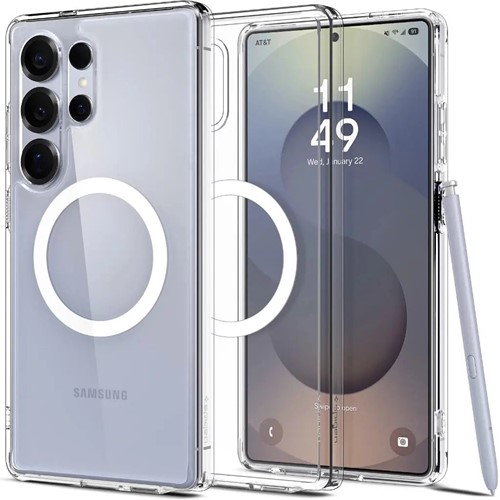 Spigen Crystal Hybrid (MagFit) mobiele telefoon behuizingen 17,5 cm (6.9") Hoes Transparant, Wit